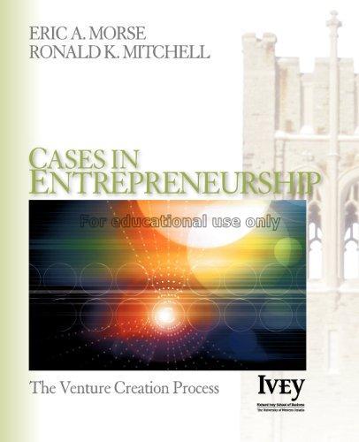 Cases in entrepreneurship : the venture creation p...