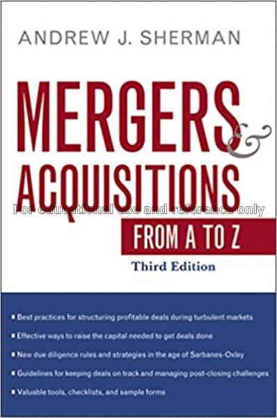 Mergers & acquisitions from A to Z / Andrew J. She...