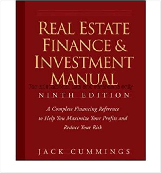 Real estate finance & investment manual / Jack Cum...