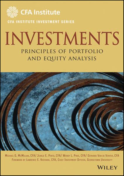Investments : principles of portfolio and equity a...
