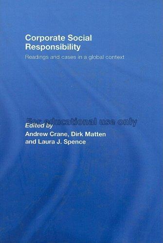 Corporate social responsibility : readings and cas...