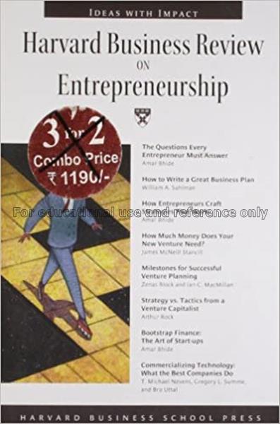 Harvard business review on entrepreneurship...