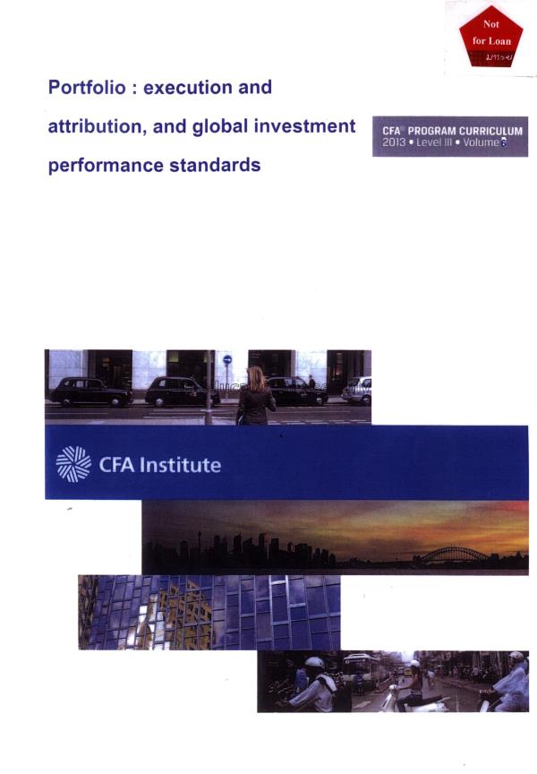 CFA program curriculum level III volume 6 2013 : P...