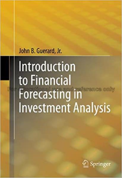 Introduction to financial forecasting in investmen...