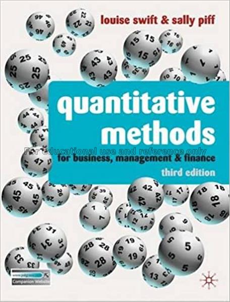 Quantitative methods for business, management & fi...