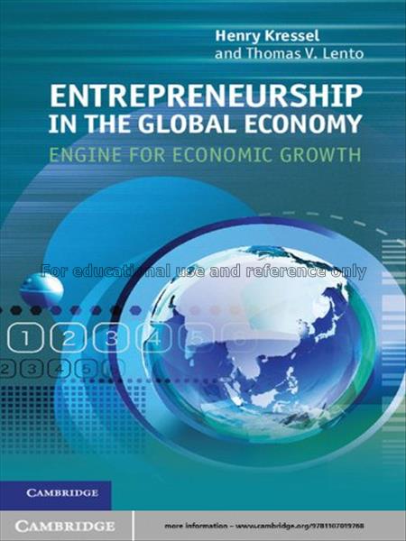 Entrepreneurship in the global economy : engine fo...