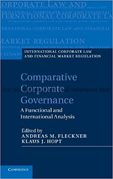 Comparative corporate governance : a functional an...