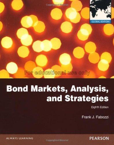 Bond markets, analysis and strategies / Frank J. F...