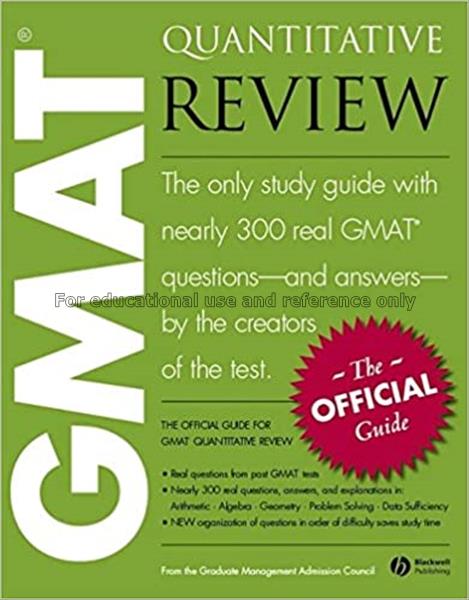 GMAT quantitative review : the official guide / fr...