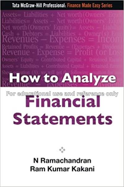 How to analyze financial statements / N. Ramachand...