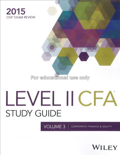 Wiley study guide for 2015 level II CFA Exam : vol...