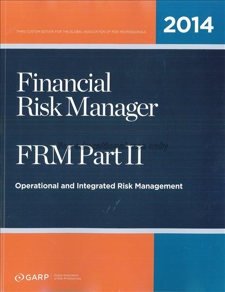 2014 Financial Risk Manager (FRM) part II : operat...