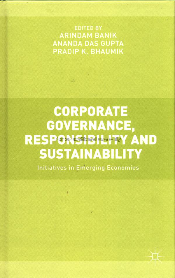 Corporate governance, responsibility and sustainab...