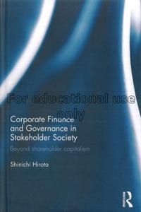 Corporate finance and governance in stakeholder so...