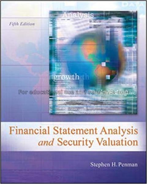 Financial statement analysis and security valuatio...