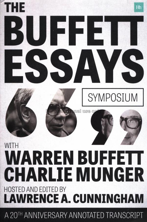 The Buffett essays symposium : a 20th anniversary ...