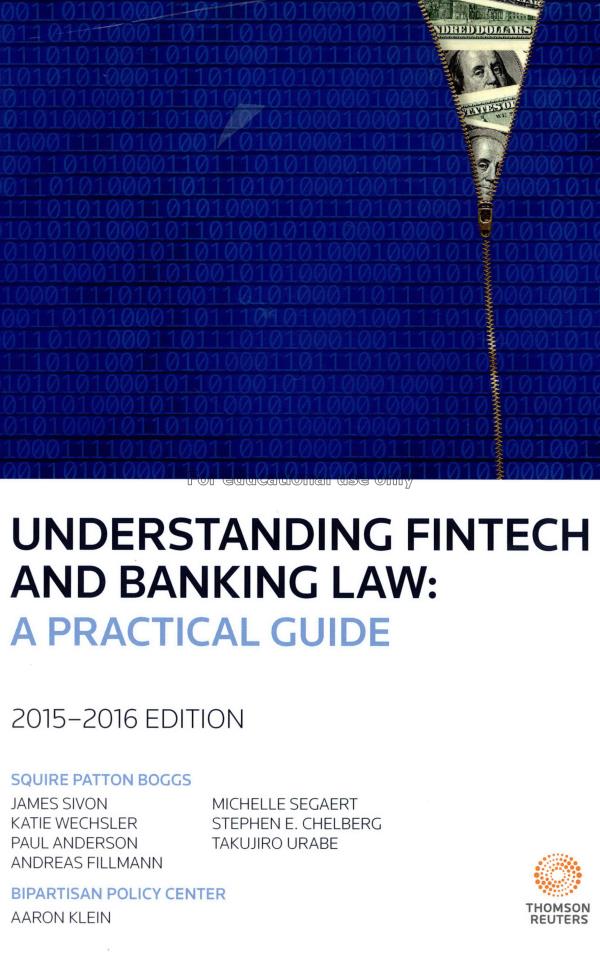 Understanding FINTECH and banking law : a practica...