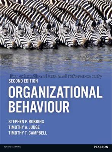 Organizational behavior / Stephen P. Robbins, Timo...