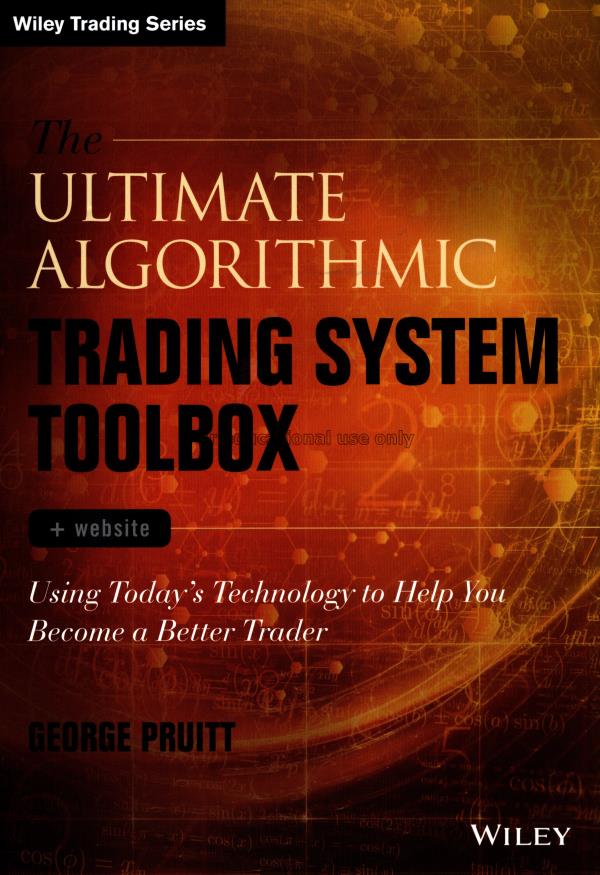 The ultimate algorithmic trading system toolbox + ...