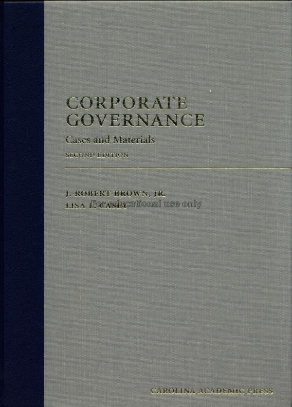 Corporate governance : cases and materials / J. Ro...