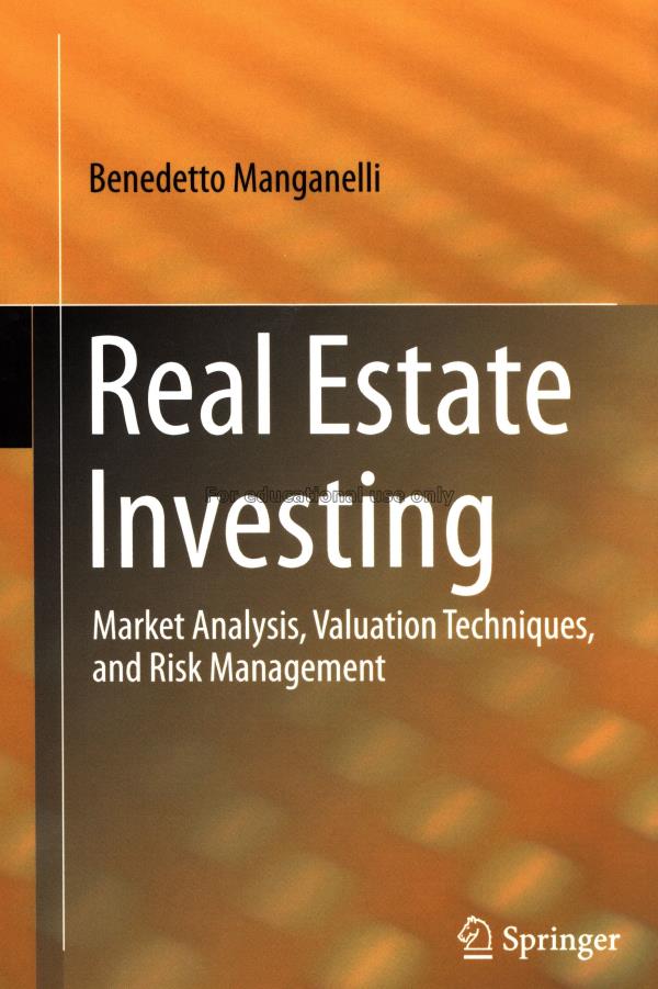 Real estate investing : market analysis, valuation...
