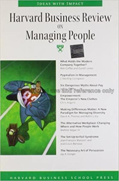 Harvard business review on managing people...