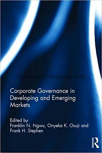 Corporate governance in developing and emerging ma...