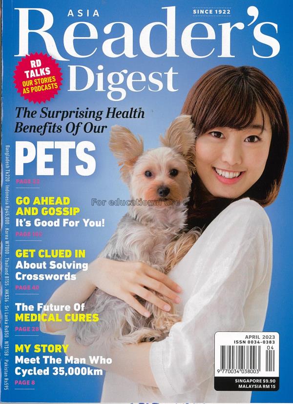 Reader's Digest Asia  April 2021...