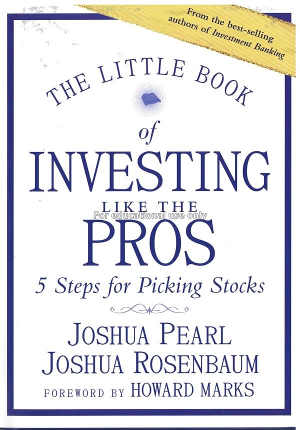  The little book of Investing like the pros :  fiv...