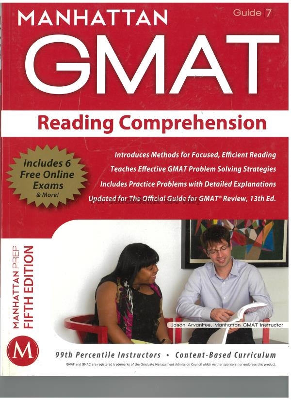 Manhattan GMAT guide 7 : reading comprehension : v...