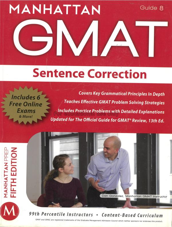 Manhattan GMAT guide 8 : sentence correction : ver...