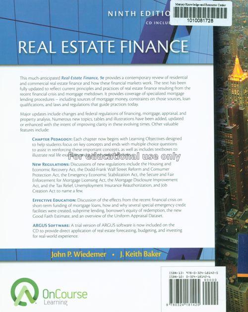Real estate finance / John P. Wiedemer, J. Keith B...