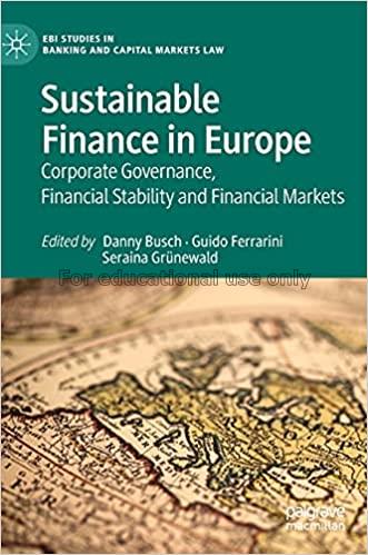 Sustainable finance in europe: corporate governanc...
