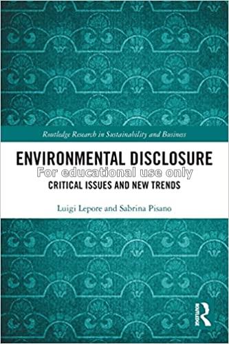 Environmental disclosure :  critical issues and ne...