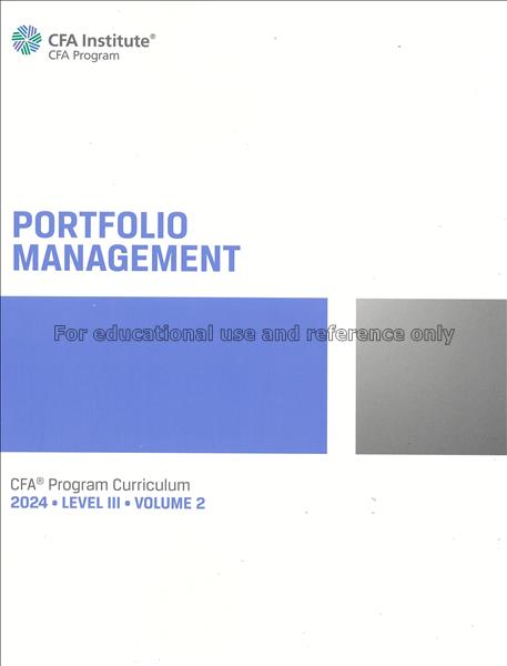 CFA program curriculum level III volume 2 2024 : p...
