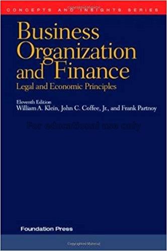 Business organization and finance : legal and econ...
