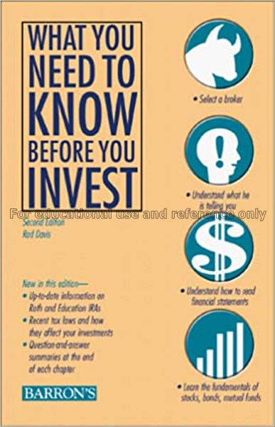 What you need to know before you invest : an intro...