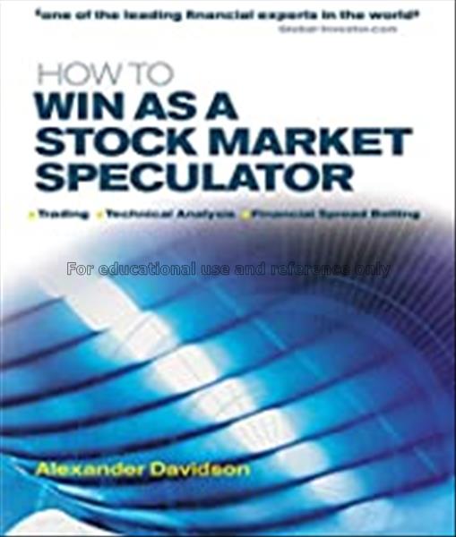 How to win as a stock market speculator / Alexande...