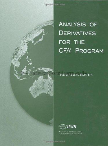 Analysis of derivatives for the CFA program / Don ...