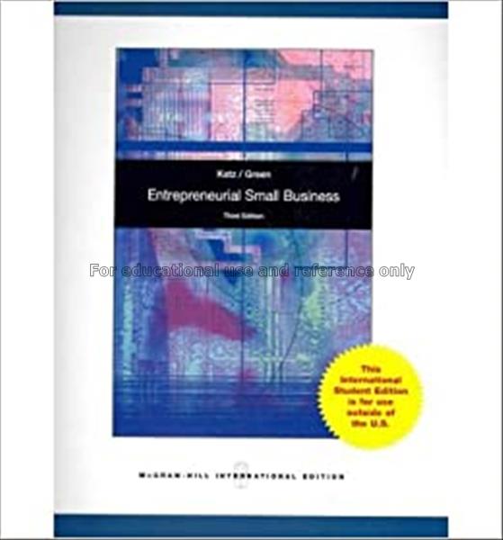 Entrepreneurial small business / Jerome A. Katz, R...