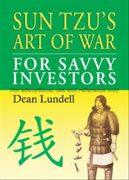 Sun tzu's art of war for traders and investors / D...