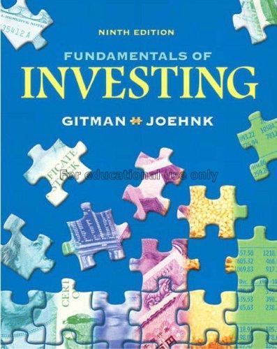 Study Fundamentals of investing / Lawrence J. Gitm...
